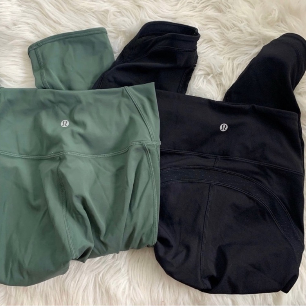 Bundle Lululemon Capri Leggings 6 Green & Black.